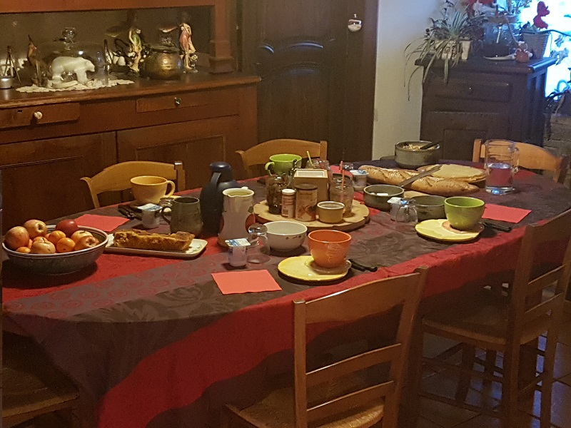 table petits déjeuners